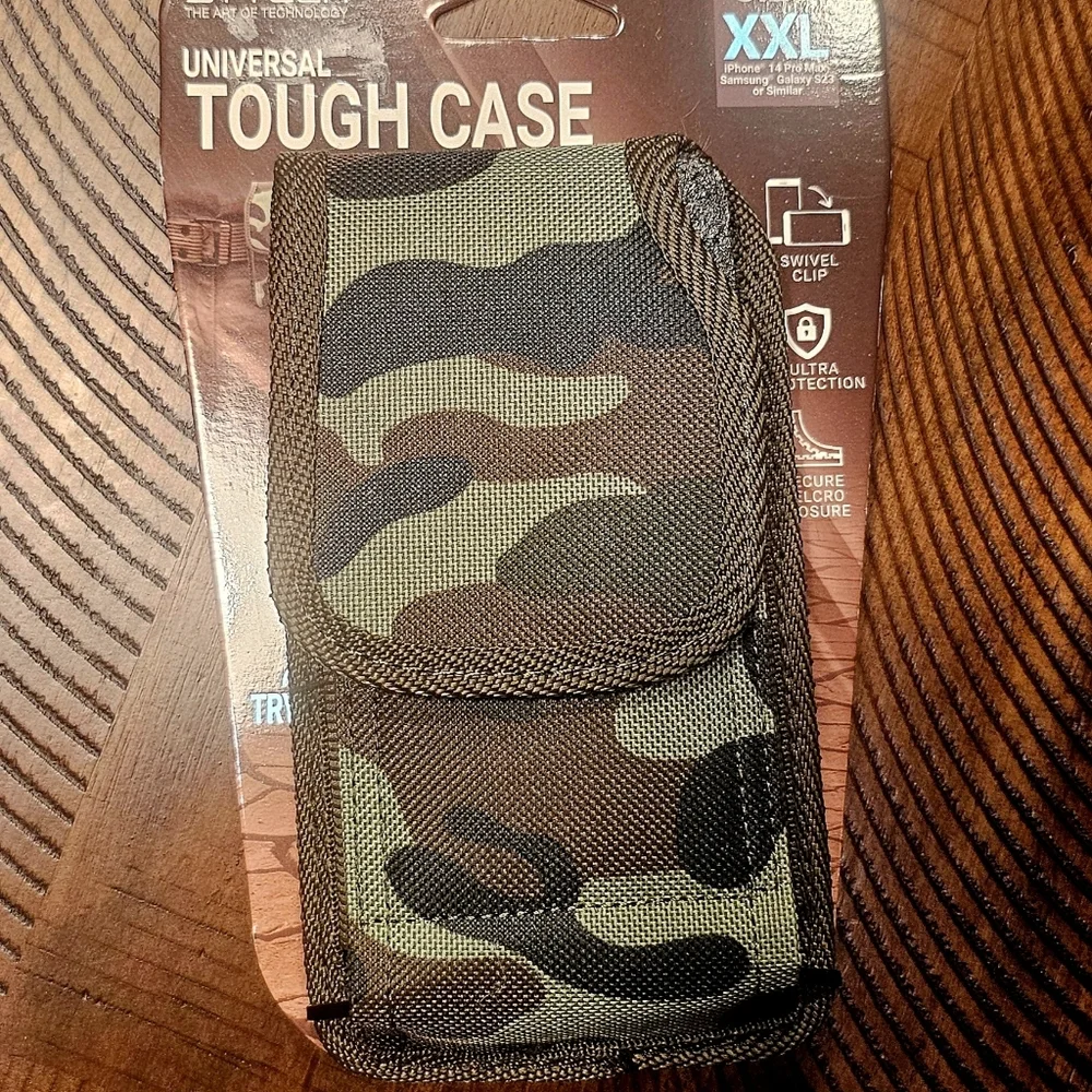Bytech Camouflage Universal Vertical Tough Cell Phone Case Swivel Clip XXL